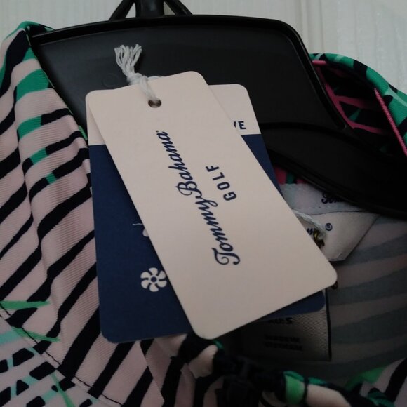 TOMMY BAHAMA Green Pink Tropical Long Sleeve Mock Golf Shirt S - Picture 4 of 16